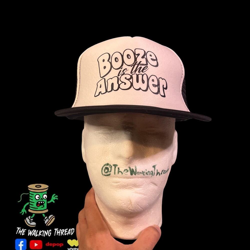 Booze Is The Answer Vintage 90s/00s Funny Trucker Hat Snapback